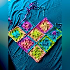 Crochet Backless v shaped halter top